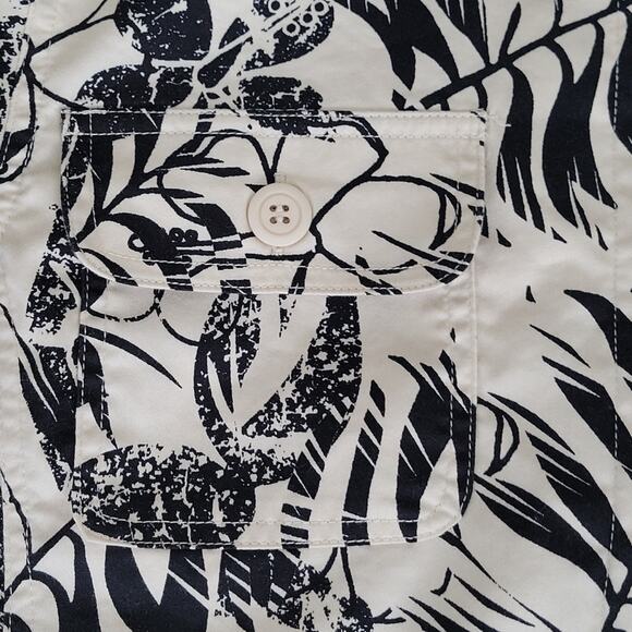 Coral Bay Cream Black Tropical Print Lightweight Spring/Summer Jacket Size L - Picture 5 of 11